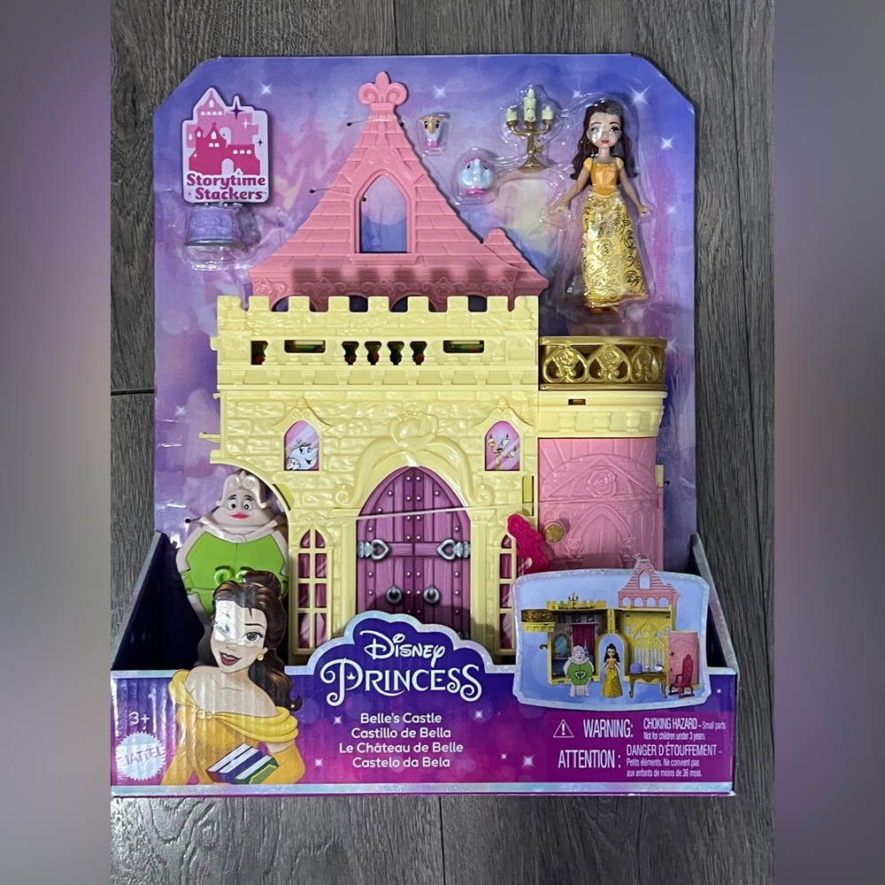 Disney Princess Belle Storytime Stackers Castle Doll House New
